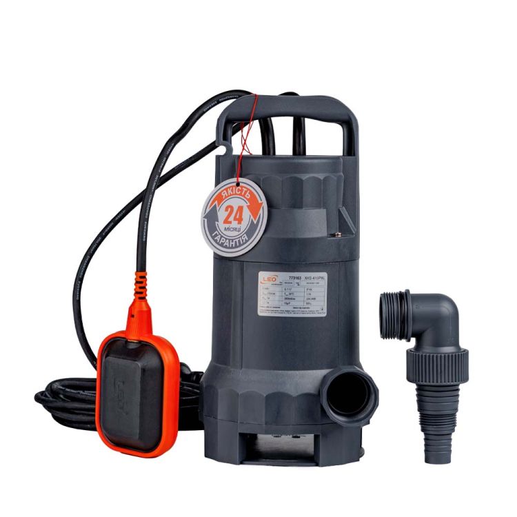 Насос дренажный садовый 0,4кВт Hmax 7м Qmax 233л/мин (част. до 25мм) LEO (773163) - 6