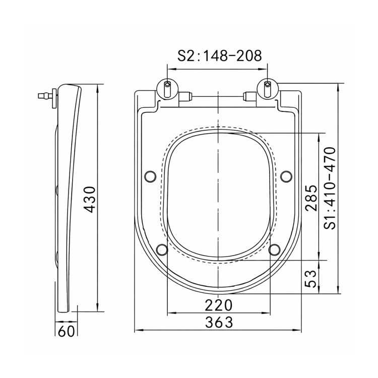 Qtap Сидіння для унітаза (Robin 490, Scorpio 490) 430x363x60 мм, White, з мікроліфтом, Slim Duroplast, MagLock QTSC179W48915 - 2