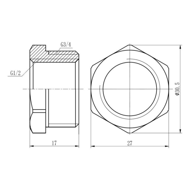 Футорка SD Forte 1/2&amp;quot;х3/4&amp;quot; НВ - 2