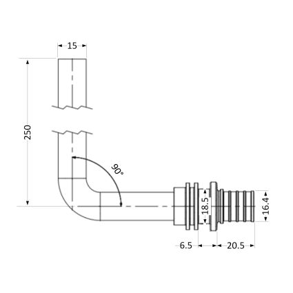 Трубка для радіатора Icma №1043 d20х2,8 для натяжного фитинга 851043GWGE07 - 2