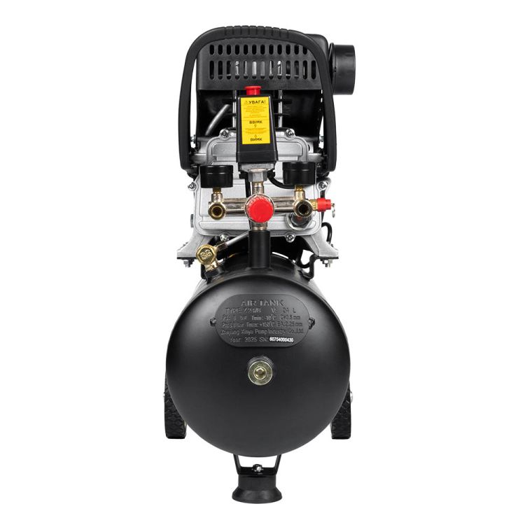 Компрессор одноцилиндровый 1.8кВт 230л/мин 8бар 24л (2 крана) Sigma (7043131) - 4