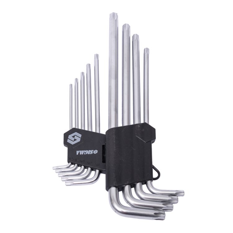 Ключі TORX 9шт T10-Т50мм CrV (довгі з отвором) Sigma (4022231) - 3