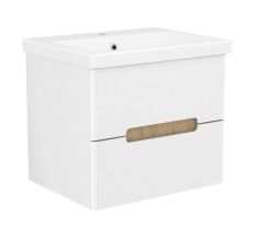 PUERTA комплект меблів 60см білий: тумба підвісна, 2 ящика + умивальник накладний арт 13-16-016