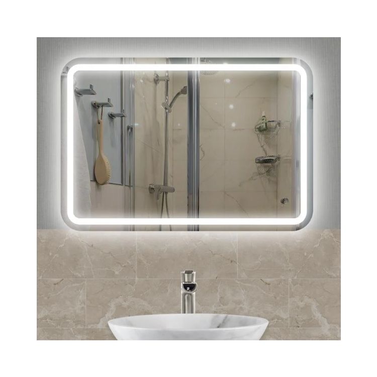 Зеркало прямоуголь.600х800 LED 3, с элит.сенс.кнопк., пласт.корпус Mirsan - 1