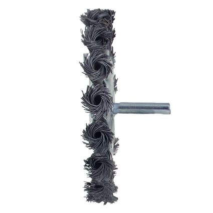 Щетка проволочная дискообразная Ø100мм хвостовик Ø6мм (стальная витая) Sigma (9023101) - 4