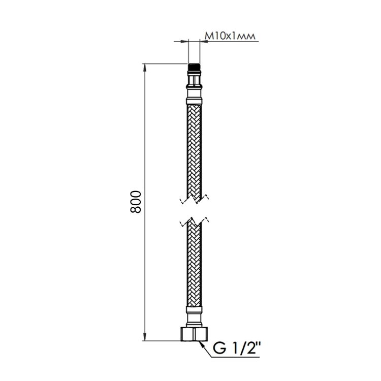 SD FORTE Шланг для води, NYLON М10*80 см (пара) SF390W80 - 2