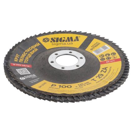 Круг лепестковый торцевой Т29 (конический) ZA Ø125мм P100 Sigma (9173551) - 3
