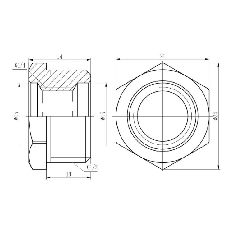 Футорка SD Forte 1/2&amp;quot;х1/4&amp;quot; НВ - 2