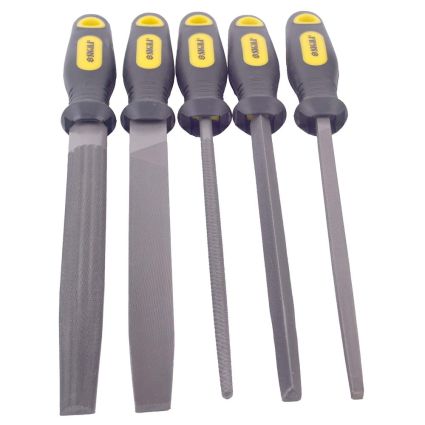 Набор напильников 5шт 200мм №2 двухкомпонентная рукоятка (плоский, треугольный, полукруглый, круглый, квадратный) SIGMA (4408621) - 1