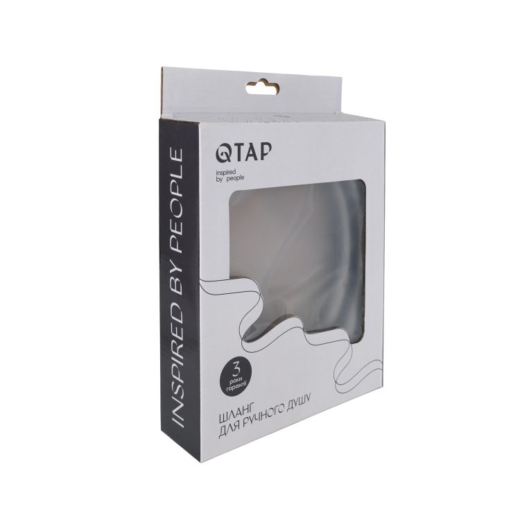 Шланг для ручного душа Qtap Hadice 1600 мм прямоугольний QTHADPVCSQ160B Black Matt - 4