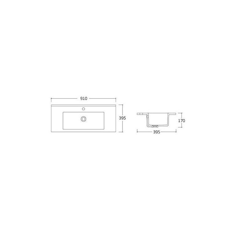 VELUM комплект меблів 90см, білий: підлогова тумба, 1 ящик, 2 дверки + умивальник накладний арт RZJ910 - 3