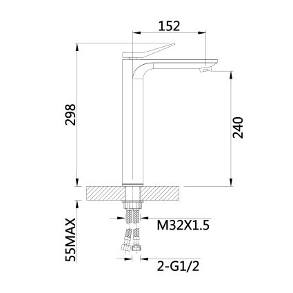 Смеситель для раковины Presto высокий QTPRE269CRW45577 Chrome/White Qtap - 2