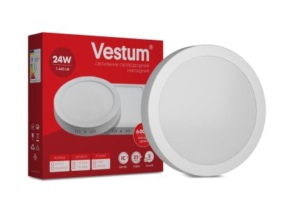 Світильник LED накладний круглий Vestum 24W 6000K 220V - 1
