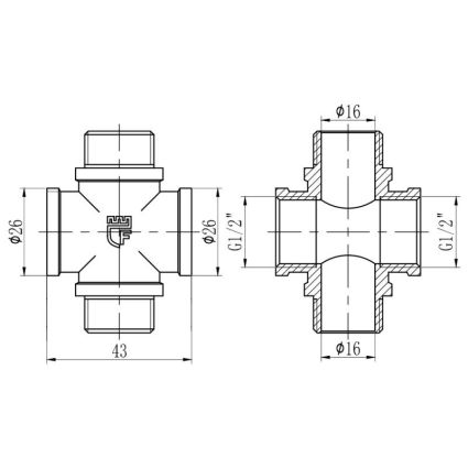 Крестовина SD Forte 1/2&amp;quot; ВН - 2