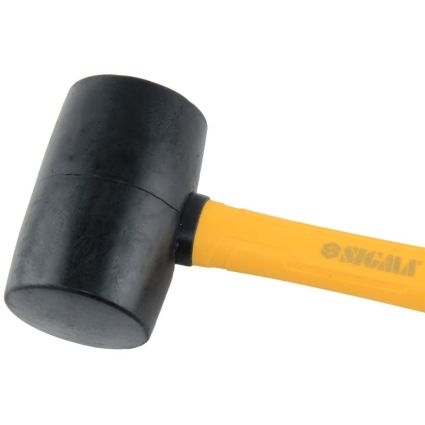 Киянка резиновая чёрная 680г фиберглассовая рукоятка SIGMA (4317371) - 3