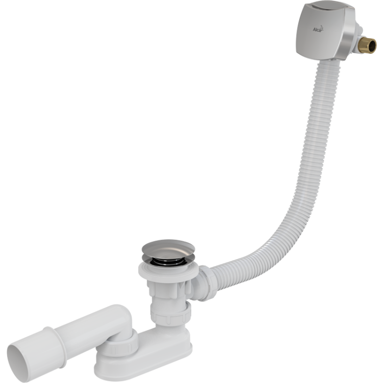 А508КМ Сифон д\ванны click-clack с напуском через перелив ALCA PLAST - 1