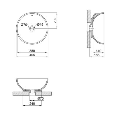 Раковина-чаша Qtap Robin 410х410х180 White с донным клапаном QT1311A004W - 2