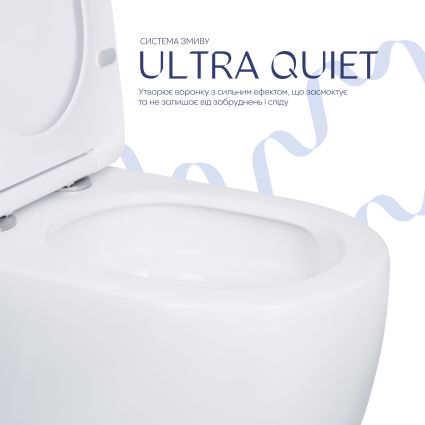 Унитаз-компакт Qtap Robin Ultra Quiet безободочный с сиденьем Soft-close QT13226089AW - 5