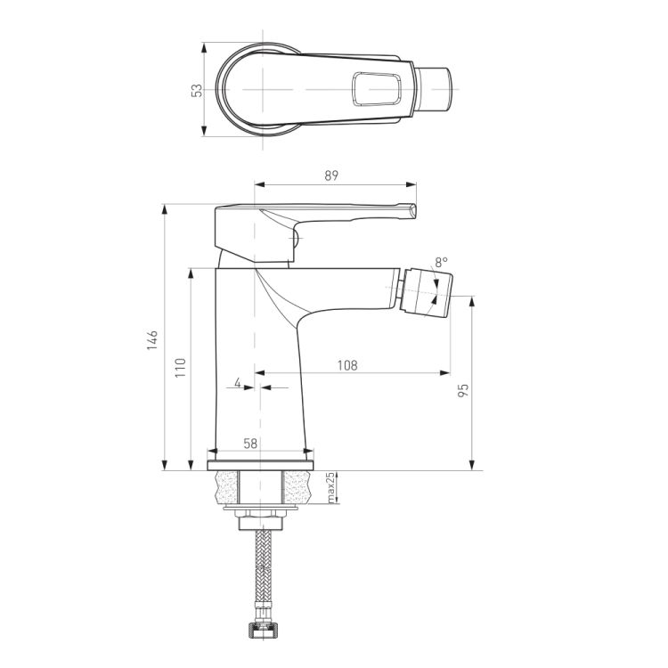 BENITA змішувач для биде, хром, 35 мм - 2