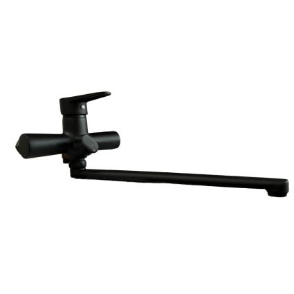 Lidz Nicole 005 Змішувач для ванни з поворотним виливом (з душовим гарнітуром) (k35) Black (14 43) - 1