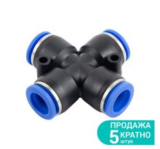 Соединение цанговое (Х-образное) Ø6*6*6*6мм Sigma (7026591)