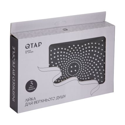 Лійка для верхнього душу Qtap Hlavova 260x180 мм прямокутна QTHLA107CRM45784 Chrome/Black - 5