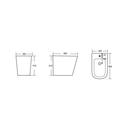 Біде підлогове Qtap Scorpio 565x355x410 White QT14441380W - 2