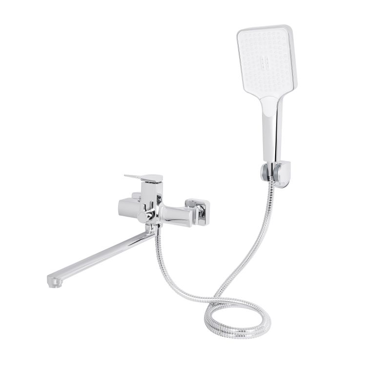 Змішувач для ванни Qtap Nando з довгим поворотним виливом та душовим гарнітуром QTNAN260CRM48652 Chrome - 3