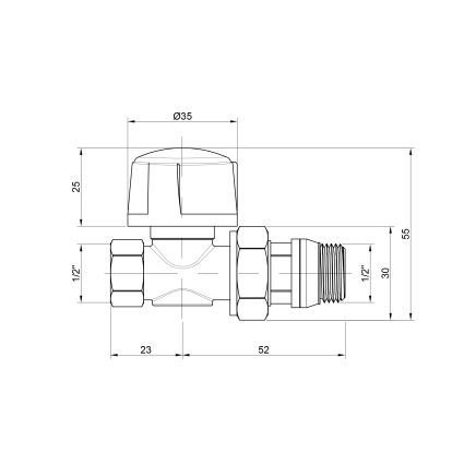 Кран радіаторний Icma 1/2&amp;quot; прямої №775+940 - 2