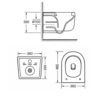 Унітаз підвісний Qtap Taurus безободковий з сидінням Soft-close QTTAU26W45428 - 2