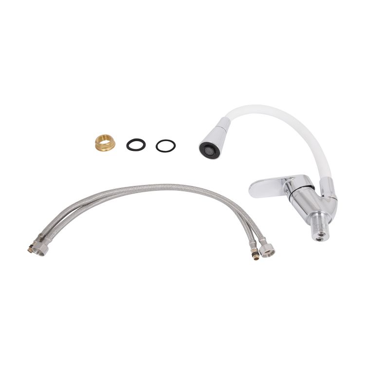 Змішувач для кухні Tani 008F3 з гнучким виливом (k40) LDTAN008F3WCR37037 White / Chrome Lidz - 8