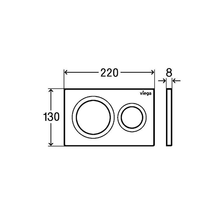 Prevista панель змиву для унітазів Visign for Style 20 - хром - 3