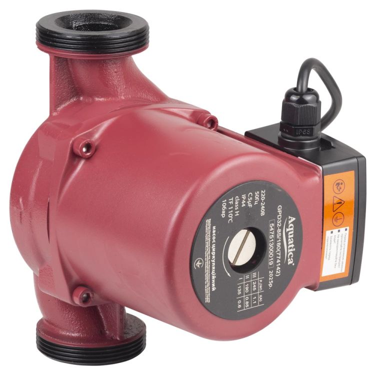 Насос циркуляційний Aquatica 774142 245Вт Hmax 8м Qmax 200л/хв О2&amp;quot; 180 мм+гайки Ø1 1/4&amp;quot; - 2