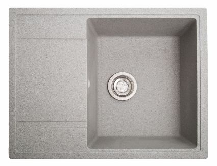 Мойка SOLID Optima 650*510 серый из искусственного камня, с сіфоном - 1
