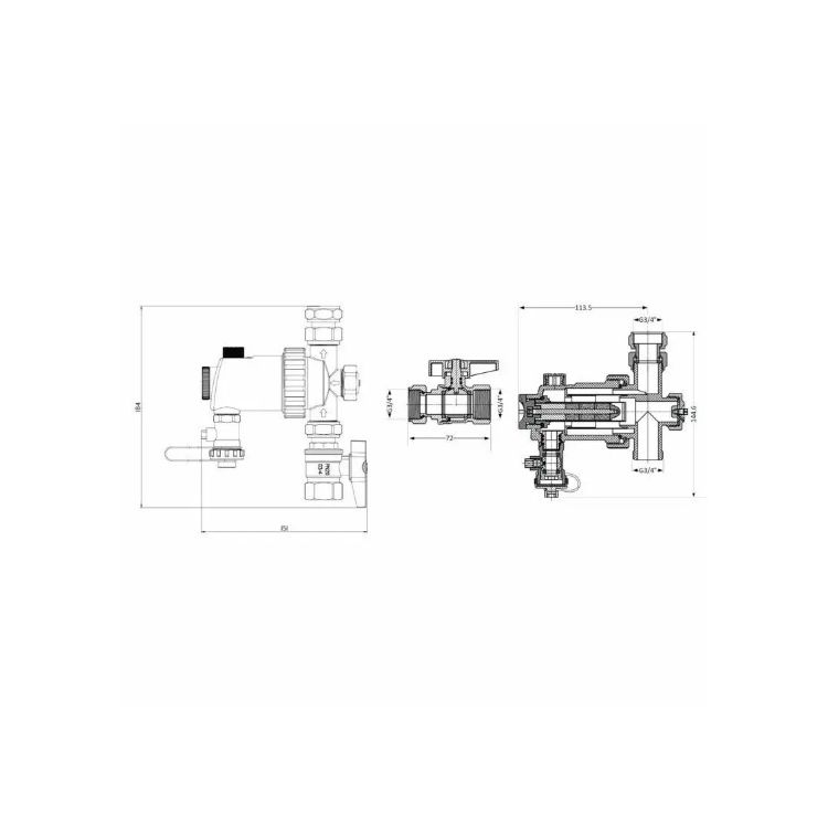 Фільтр-дешламатор 3/4&amp;quot; з магнітом, універсальний Forte TAF410G20 Thermo Alliance - 2