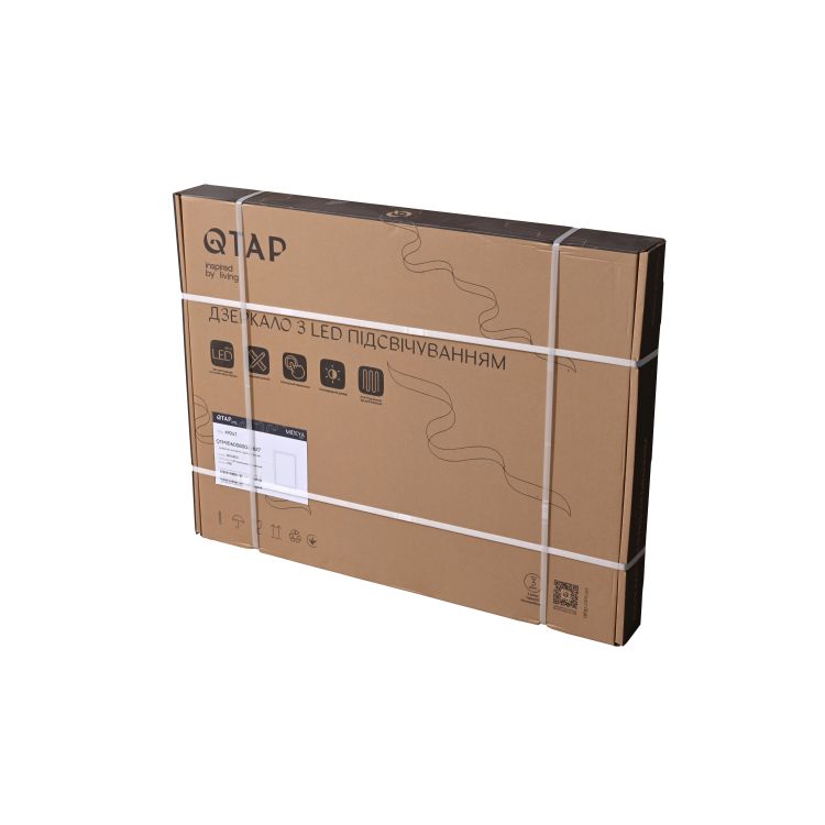 Дзеркало Qtap Mideya (MI2) 1000х800 з годинником, з LED-підсвічуванням Touch, з антизапотіванням, димером, рег. яскравості QTMID100080049266 - 8
