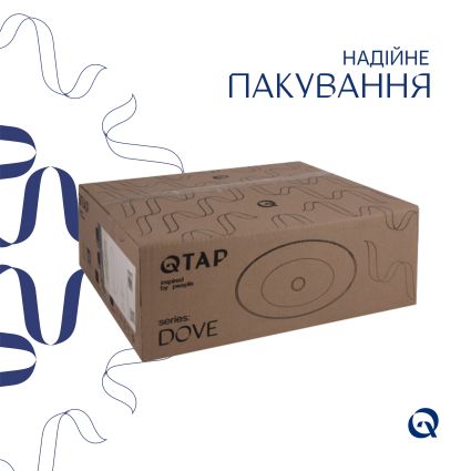 Раковина накладна Qtap Dove 415x340x140 мм, Marble, овальна, з донним клапаном QTDOV188SB49785 - 6