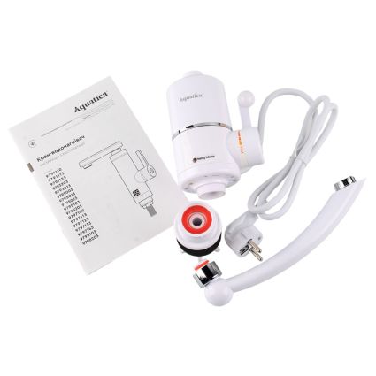 Кран-водонагрівач проточний NZ 3.0 кВт 0.4-5бар для кухні гусак Прямий на гайці AQUATICA (NZ-6B212W) - 4