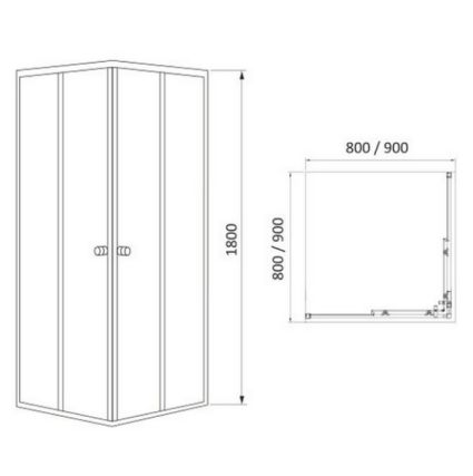 Душ.кабина квадрат.90х90х180см VELUM+поддон 90RZ501 стекло 4мм 90BRZ082 &amp;quot;Black linia&amp;quot; 091997 SPI - 2