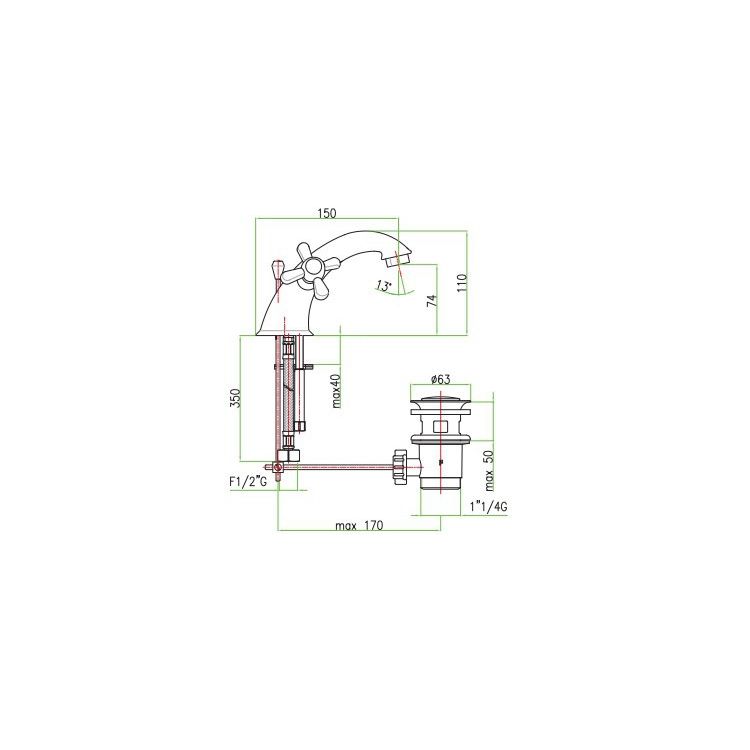 Смеситель для умывальника Santan Margot 26CR0622 - 2