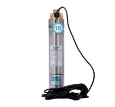 Насос вихревой 0.75кВт H 58(34)м Q 45(20)л/мин Ø96мм 10м кабеля AQUATICA 4SKm100M (778311)