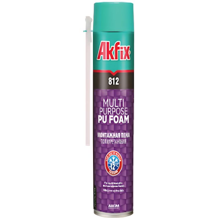 Многоцелевая зимняя полиуретановая монтажная пена Akfix 850 гр -12°С 812 - 1
