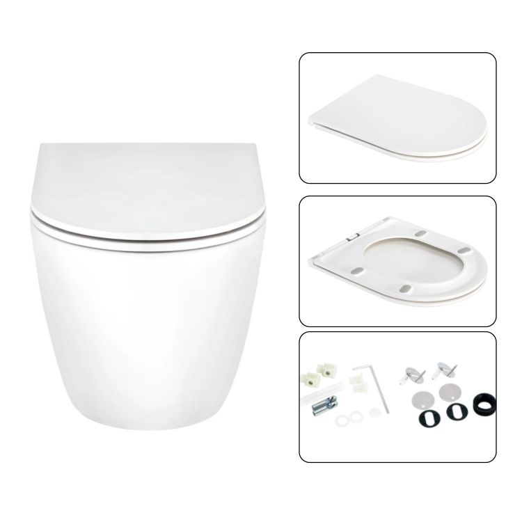 Комплект: Qtap Scorpio Ultra Quiet подвесной унитаз QT1433053EUQW + Nest комплект установки 4в1 (круглая клавиша Satin) QT0133M425 + M11111SAT - 7