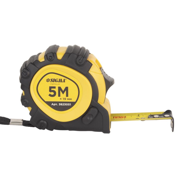 Рулетка магнітна фіксатор+гальма 5м*19мм Sigma (3823051) - 2