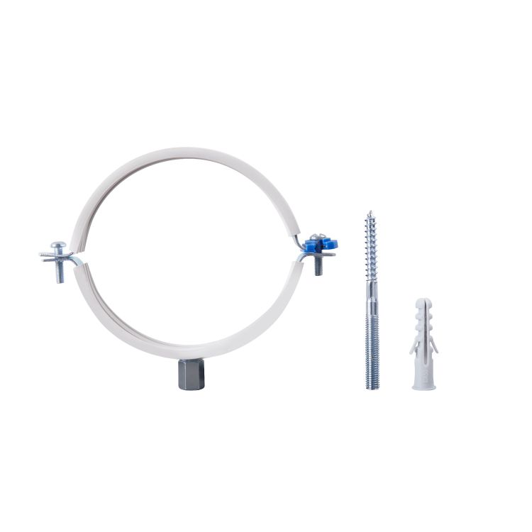 Хомут г/г+гайка+винт+дюбель (100) 4&amp;quot; Санди (белая резина) SD100100 - 3