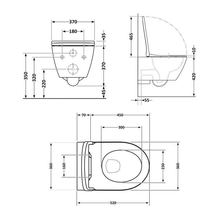 Унітаз підвісний Qtap Robin Ultra Quiet 520×365×340 мм, Marble, з сидінням Slim Duroplast / Soft-close / Quick Release QTROB26MR48998 - 2