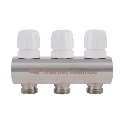 Колектор латунний з витратомірами та євроконусами Thermo Alliance Standart 1&amp;quot; на 3 виходи TAS235W3E - 4