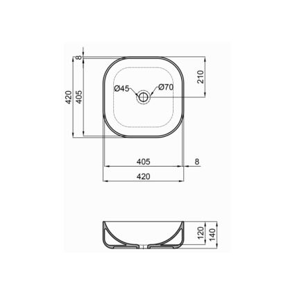 Раковина-чаша Qtap Kolibri 430х430х150 White QT1011K396WN - 2