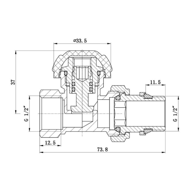 Кран рад. прямий НИЗ з антипрот.посилен. Forte 231W 1/2 - 2