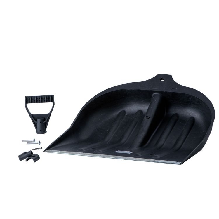 Лопата для снега/зерна пластиковая с оцинкованной планкой Lite 490×495мм (черная) Grad - 1